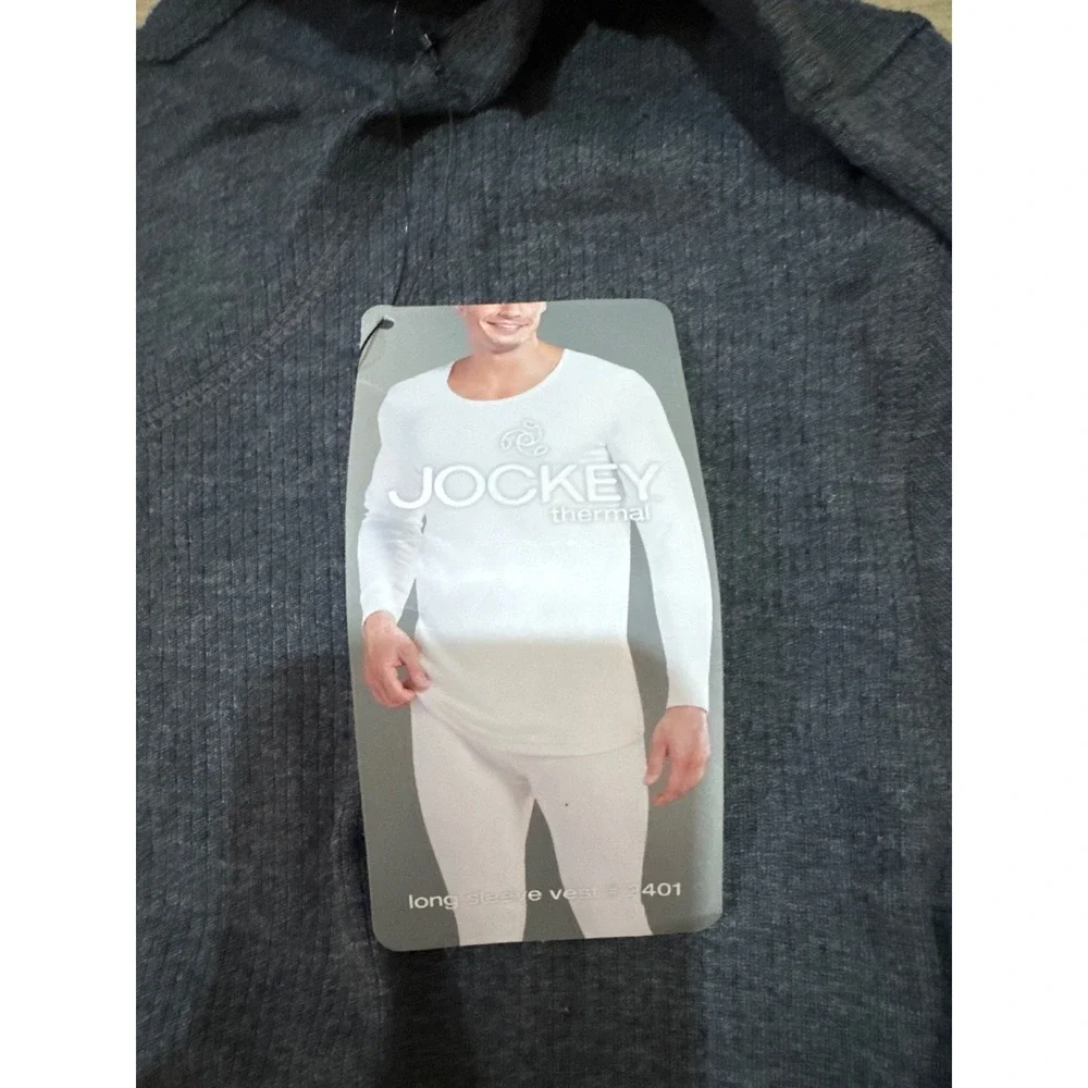NWT Jockey Thermals Mens Long Sleeve Vest Style 2401 Grey Size Large‎